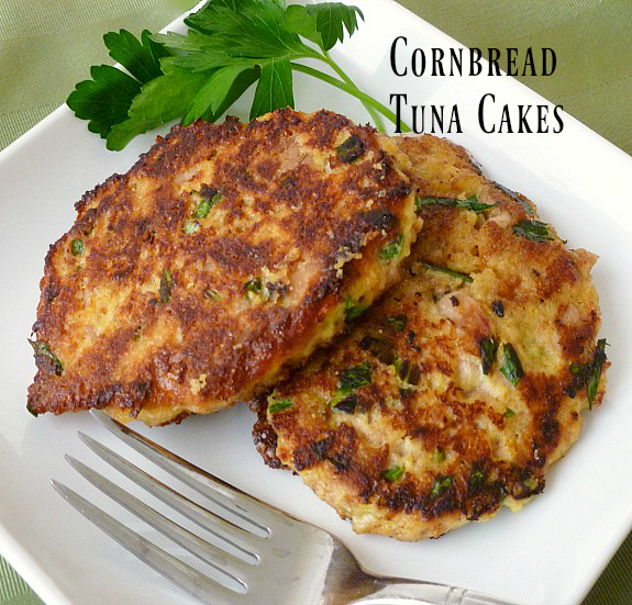 tuna cakes, Tuna Cornbread Cakes, Joyful Homemaking